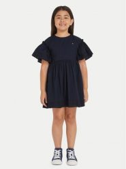 Tommy Hilfiger Sukienka codzienna Anglaise KG0KG08029 Granatowy Regular Fit. Niebieskie sukienki dla dziewczynek Tommy Hilfiger, bez wzorów, z bawełny, bez ramiączek. Za 249.99 zł.