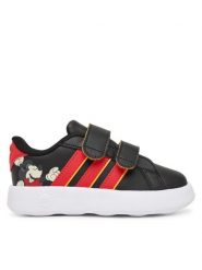 Adidas Sneakersy Adidas Disney Mickey Mouse Grand Court Shoes Infants KI9186 Czarny. Czarne buty sportowe chłopięce Adidas, bez wzorów, ze skóry, bez zapięcia. Za 169.99 zł.