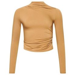 Damska koszulka z długim rękawem i stójką Superdry. Brązowe t-shirty damskie Superdry., m, bez wzorów, z dżerseju, eleganckie, bez kołnierzyka. Za 156.90 zł.