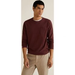 Mango Man - Longsleeve Gareth3. Brązowe bluzki z długim rękawem męskie Mango Man, z bawełny, z okrągłym kołnierzem. Za 69.90 zł.