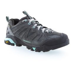 Buty turystyczne damskie Merrell Capra Mid GTX wodoodporne. Obuwie sportowe damskie Merrell, bez wzorów, z gore-texu, trekkingowe. Za 549.99 zł.