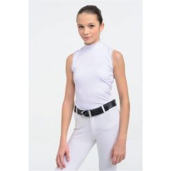 Koszulka do wyścigów jeździeckich Crystal Kids. Białe t-shirty i topy dla dziewczynek CAVALLIERA, bez wzorów, bez ramiączek. Za 240.00 zł.