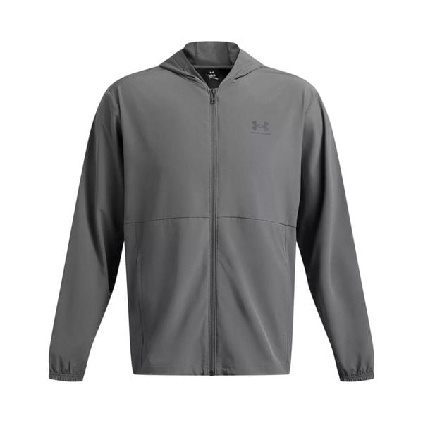 Kurtka przeciwwiatrowa Under Armour. Szare kurtki męskie Under Armour, xl, bez wzorów, z materiału, z kapturem. Za 353.30 zł.