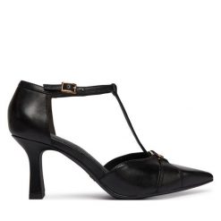 Szpilki Tamaris. Czarne szpilki damskie Tamaris, bez wzorów, bez obcasa, bez zapięcia. Za 409.99 zł.