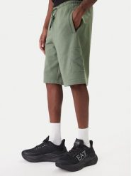 EA7 Emporio Armani Szorty sportowe 7M001491 AF17787 U7235 Zielony Regular Fit. Zielone krótkie spodenki sportowe męskie EA7 Emporio Armani, m, bez wzorów, z bawełny. Za 449.99 zł.