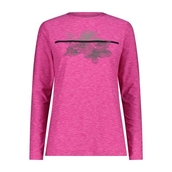 Koszulka damska turystyczna CMP 33N2226. Czerwone koszulki sportowe damskie CMP, xs, bez wzorów, bez kołnierzyka, bez ramiączek. Za 207.50 zł.