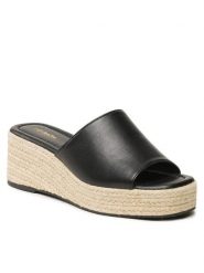 DeeZee Espadryle HRT220719 Czarny. Czarne espadryle damskie DeeZee, bez wzorów, ze skóry, bez obcasa, bez zapięcia. Za 129.99 zł.