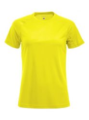 Clique Premium Active-T damska koszulka, oddychający materiał – visibility. Żółte koszulki sportowe damskie CLIQUE, xl, bez wzorów, z materiału, bez kołnierzyka, bez ramiączek. Za 126.76 zł.