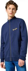 MESKA BLUZA WRANGLER FUNNEL NECK ZIP NAVY 112350547. Niebieskie bluzy męskie Wrangler, s, bez wzorów, bez kaptura. Za 169.99 zł.