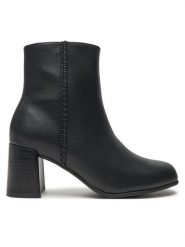 Clarks Botki Keirsta Faye 26180036 Czarny. Czarne botki damskie Clarks, ze skóry, bez obcasa, na słupku, bez zapięcia. Za 419.99 zł.