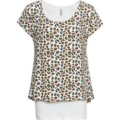 T-shirt 2 w 1 bonprix beżowo-kolorowy. Bluzki damskie marki bonprix. Za 79.99 zł.