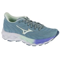 Buty do biegania damskie, Wave Sky 8. Białe obuwie sportowe damskie Mizuno, bez wzorów, z materiału, do biegania, mizuno wave. Za 599.99 zł.
