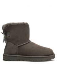 Ugg Śniegowce W Mini Bailey Bow II 1016501 Szary. Szare śniegowce i trapery damskie UGG, ze skóry. Za 999.99 zł.