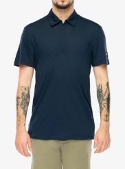 Koszulka polo Super.natural Zip Polo. Niebieskie koszulki polo męskie super.natural, m, bez wzorów, z dzianiny, bez kołnierzyka, bez ramiączek, trekkingowe. Za 361.89 zł.