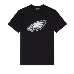 T-Shirt NFL Philadelphia Eagles New Era Logo Noir. Czarne t-shirty męskie New Era, m, bez wzorów, z bawełny, eleganckie, bez kołnierzyka. Za 126.50 zł.