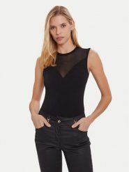 Morgan Bluzka 252-DIMARA Czarny Slim Fit. Czarne bluzki damskie Morgan, xs, bez wzorów, z syntetyku, bez kołnierzyka, bez ramiączek. Za 139.99 zł.