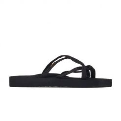Japonki damskie Teva Olowahu. Czarne klapki damskie Teva, bez wzorów, z materiału, eleganckie, bez obcasa. Za 225.00 zł.