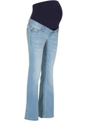 "Dżinsy ciążowe ""komfort-stretch"" ze stretchem, Bootcut". Niebieskie jeansy damskie bonprix, moda ciążowa. Za 169.99 zł.
