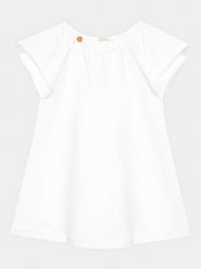 United Colors Of Benetton Sukienka codzienna 3LHAAV006 Biały Regular Fit. Białe sukienki dla dziewczynek United Colors Of Benetton, bez wzorów, z bawełny, bez ramiączek. Za 49.99 zł.