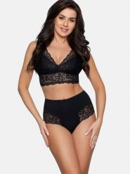 Figi Model BBL 187 Black - Babell. Czarne figi damskie Babell, l, w ażurowe wzory, z bawełny. Za 64.45 zł.