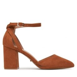 Czółenka DeeZee. Brązowe czółenka damskie DeeZee, bez wzorów, bez obcasa, bez zapięcia. Za 129.99 zł.