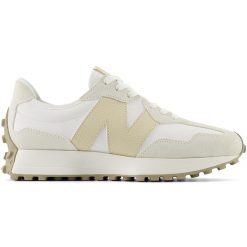 Buty damskie New Balance WS327KG – beżowe. Brązowe obuwie sportowe damskie New Balance, bez wzorów, z dresówki. Za 299.99 zł.