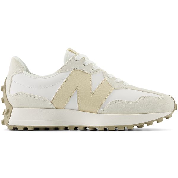 Buty damskie New Balance WS327KG – beżowe. Brązowe obuwie sportowe damskie New Balance, bez wzorów, z dresówki. Za 299.99 zł.