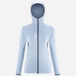 Bluza turystyczna damska Millet Fusion Grid Hoodie active fit Polartec PowerGrid. Niebieskie bluzy damskie Millet, s, bez wzorów, z tkaniny, z kapturem, wspinaczkowe. W wyprzedaży za 390.15 zł.