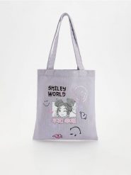 Torebka shopper SmileyWorld® - lawendowy. Fioletowe torby i plecaki dziecięce Reserved. W wyprzedaży za 29.99 zł.