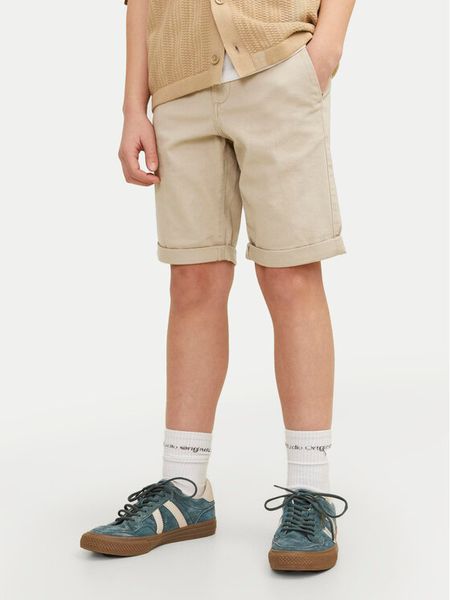 Jack & Jones Junior Szorty materiałowe 12254241 Beżowy Regular Fit. Brązowe szorty dla chłopców Jack & Jones Junior, bez wzorów, z bawełny. Za 119.99 zł.
