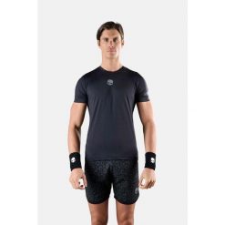 Koszulka tenisowa męska z krótkim rękawem Hydrogen Panther Tech Tee. Czarne koszulki sportowe męskie HYDROGEN, m, bez wzorów, z tkaniny, bez kołnierzyka, bez ramiączek, tenisowe. Za 399.00 zł.