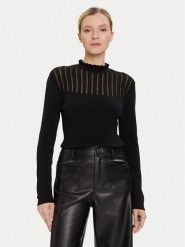 Morgan Sweter 252-MSNOWI Czarny Slim Fit. Czarne swetry damskie Morgan, l, bez wzorów, z syntetyku, bez kołnierzyka, bez ramiączek, bez kaptura. Za 214.44 zł.