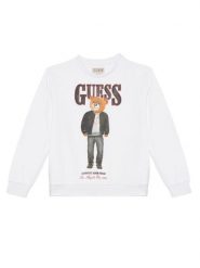 Guess Bluza L6RQ05 KAD74 Biały Regular Fit. Białe bluzy dla chłopców Guess, z aplikacjami, z bawełny, bez ramiączek, bez kaptura. Za 179.99 zł.