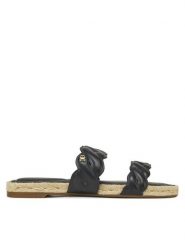 Tommy Hilfiger Espadryle Leather Rope Espadrille Mule FW0FW08503 Czarny. Czarne espadryle damskie Tommy Hilfiger, bez wzorów, ze skóry, bez obcasa, bez zapięcia. Za 289.99 zł.