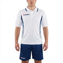 Męski Zestaw Tenisowy Koszulka i Szorty Biało-Niebieski. Białe koszulki sportowe męskie Legea, m, bez wzorów, z dresówki, tenisowe. Za 80.00 zł.