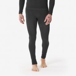 Legginsy termoaktywne narciarskie męskie Quechua BL 500 seamless. Czarne legginsy sportowe męskie WED'ZE, m, bez wzorów, z elastanu, narciarskie. Za 69.99 zł.