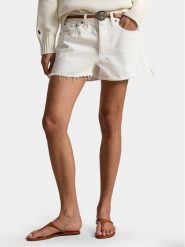 Polo Ralph Lauren Szorty jeansowe 211A12972001 Biały Straight Fit. Białe szorty damskie Polo Ralph Lauren, bez wzorów, z bawełny. Za 689.99 zł.