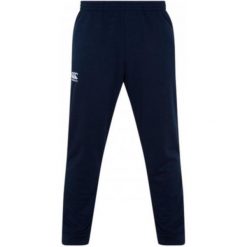 Zwężane spodnie do biegania z elastycznej dzianiny poliestrowej Canterbury. Niebieskie spodnie sportowe męskie CANTERBURY, bez wzorów, z dresówki, do biegania. Za 355.00 zł.