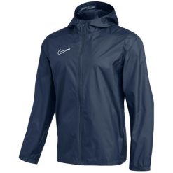 Kurtka sportowa męska Academy 25 Storm-FIT Rain Jacket. Niebieskie bluzy męskie Nike, m, bez wzorów, z poliesteru, do piłki nożnej. Za 269.99 zł.