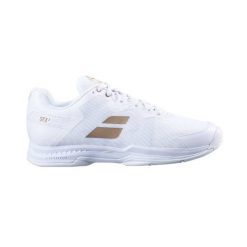 Buty do tenisa damskie Babolat SFX3 All Court Wimbledon. Białe obuwie sportowe damskie BABOLAT, bez wzorów, tenisowe. Za 289.99 zł.