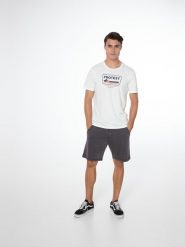 Koszulka męska Protest PRTCAARLO t-shirt. Niebieskie t-shirty męskie Protest, na lato, m, bez wzorów, z bawełny, eleganckie, bez kołnierzyka. Za 79.90 zł.