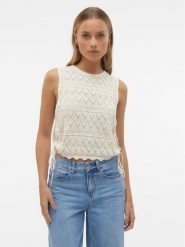 Vero Moda Bluzka Bali 10302924 Écru Regular Fit. Bluzki damskie Vero Moda, l, bez wzorów, z bawełny, bez kołnierzyka, bez ramiączek. Za 119.99 zł.