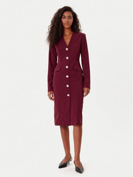 Joseph Ribkoff Sukienka koktajlowa 253072 Bordowy Regular Fit. Czerwone sukienki damskie Joseph Ribkoff, bez wzorów, z syntetyku, wizytowe, bez kołnierzyka, bez ramiączek. Za 789.00 zł.