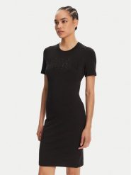 Versace Jeans Couture Sukienka codzienna 78HAOS04 Czarny Slim Fit. Czarne sukienki damskie Versace Jeans Couture, na co dzień, xs, bez wzorów, z bawełny, bez kołnierzyka, bez ramiączek, proste. W wyprzedaży za 449.99 zł.