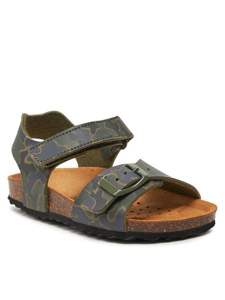 Geox Sandały J Ghita Boy J028LB 00004 C0837 M Khaki. Brązowe sandały chłopięce Geox, ze skóry, bez zapięcia. Za 209.99 zł.