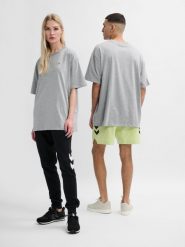Koszulka Hummel Loose Bee. Szare koszulki sportowe damskie Hummel, s, z aplikacjami, z bawełny, bez kołnierzyka, bez ramiączek, na fitness i siłownię. Za 105.50 zł.