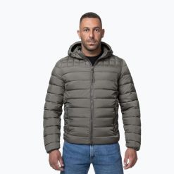 Kurtka zimowa męska Pitbull Foothill Hooded Padded. Szare kurtki sportowe męskie PITBULL, na zimę, m, bez wzorów, z materiału, do biegania. Za 309.99 zł.