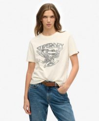 Koszulka American Eagle. Białe t-shirty damskie Superdry., bez wzorów, z bawełny, klasyczne, bez kołnierzyka. Za 131.85 zł.