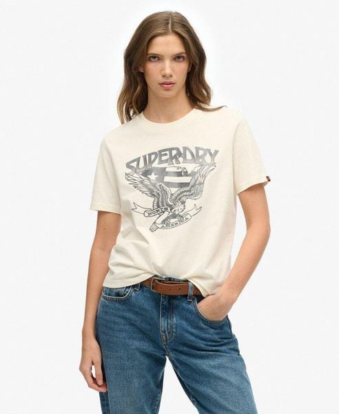 Koszulka American Eagle. Białe t-shirty damskie Superdry., bez wzorów, z bawełny, klasyczne, bez kołnierzyka. Za 126.45 zł.