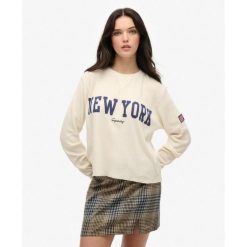 Graficzny top z długim rękawem Ath Essential. Białe bielizna termoaktywna damska Superdry., bez wzorów, z bawełny, bez ramiączek, długie. W wyprzedaży za 134.00 zł.